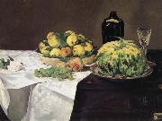 Edouard Manet Fruits et Melon sur un Buffet Spain oil painting reproduction